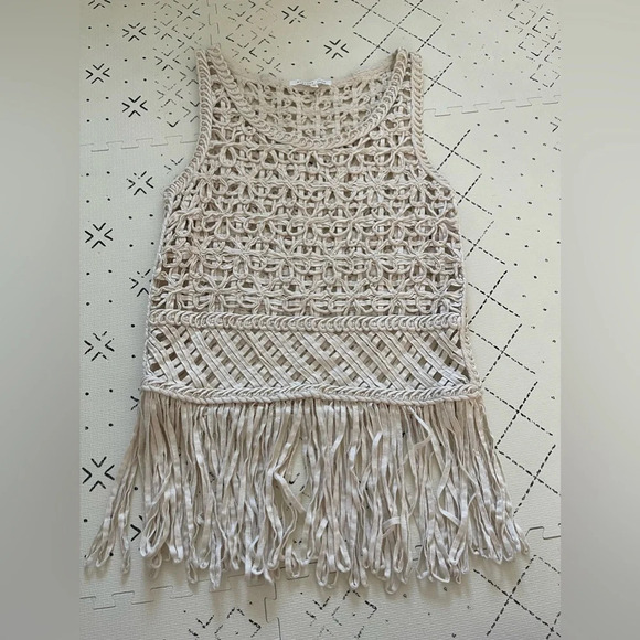 NWOT Endless Rose Woven Tank‎ Natural S/M - Picture 3 of 9